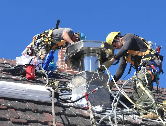 Protective chimney cap installed by Moreno Valley Chimney Sweep in Moreno Valley, CA