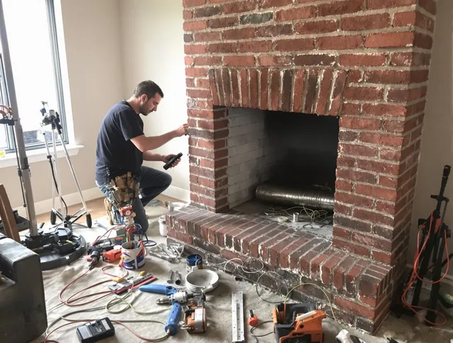 Moreno Valley Chimney Sweep specialist finalizing chimney liner service in Moreno Valley, CA