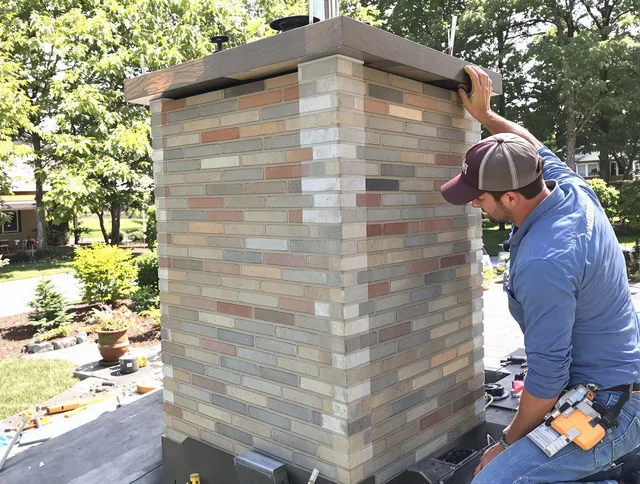 Moreno Valley Chimney Sweep completing a modern chimney remodel in Moreno Valley, CA