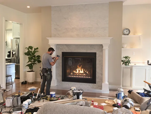 Newly installed fireplace by Moreno Valley Chimney Sweep in Moreno Valley, CA