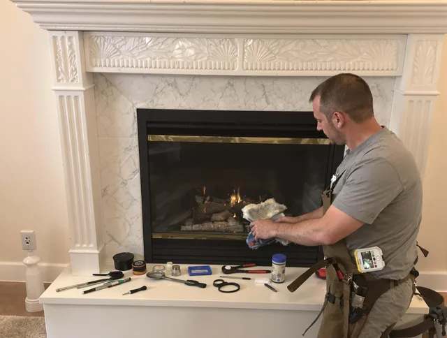 Moreno Valley Chimney Sweep performing fireplace maintenance in Moreno Valley, CA